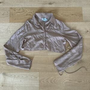 Princess Polly - Forbidden Cropped Shirt in Brown